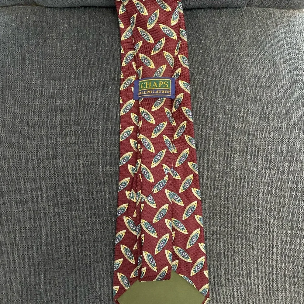 Ralph Lauren Burgundy Geometric Tie‎